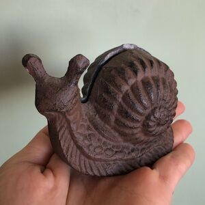 Cast Iron Snail Key Hider Vintage Heavy Duty, Splits In Half